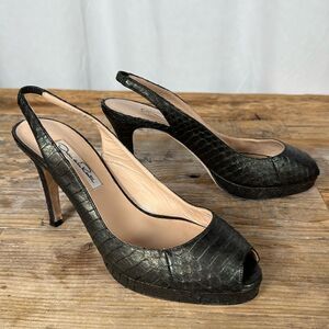 Oscar de la Renta Platform Peep Toe Heels - 37/6.5